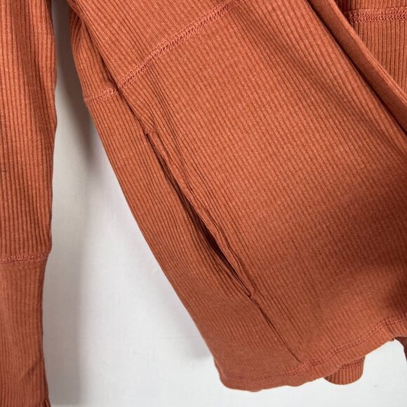 NWT Chaser Ribbed Open Front Cardigan Pockets Orange Size Small S NEW - Picture 5 of 12